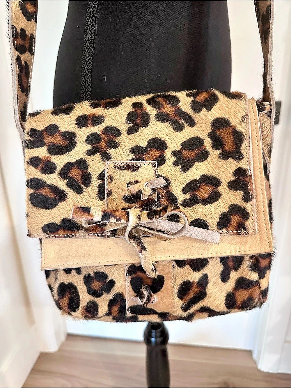 Leopard Print Crossbody Bag Brown & Black